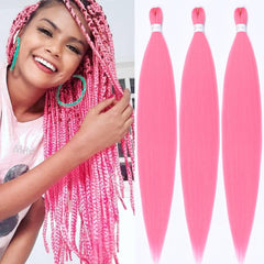 Umylar pre-stretched braiding hair 32 inch pink ready to install for quick hairstyles