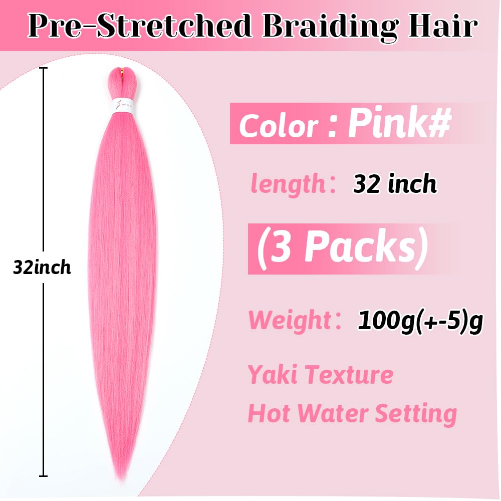 Umylar vibrant pink braiding hair pack suitable for daily wear