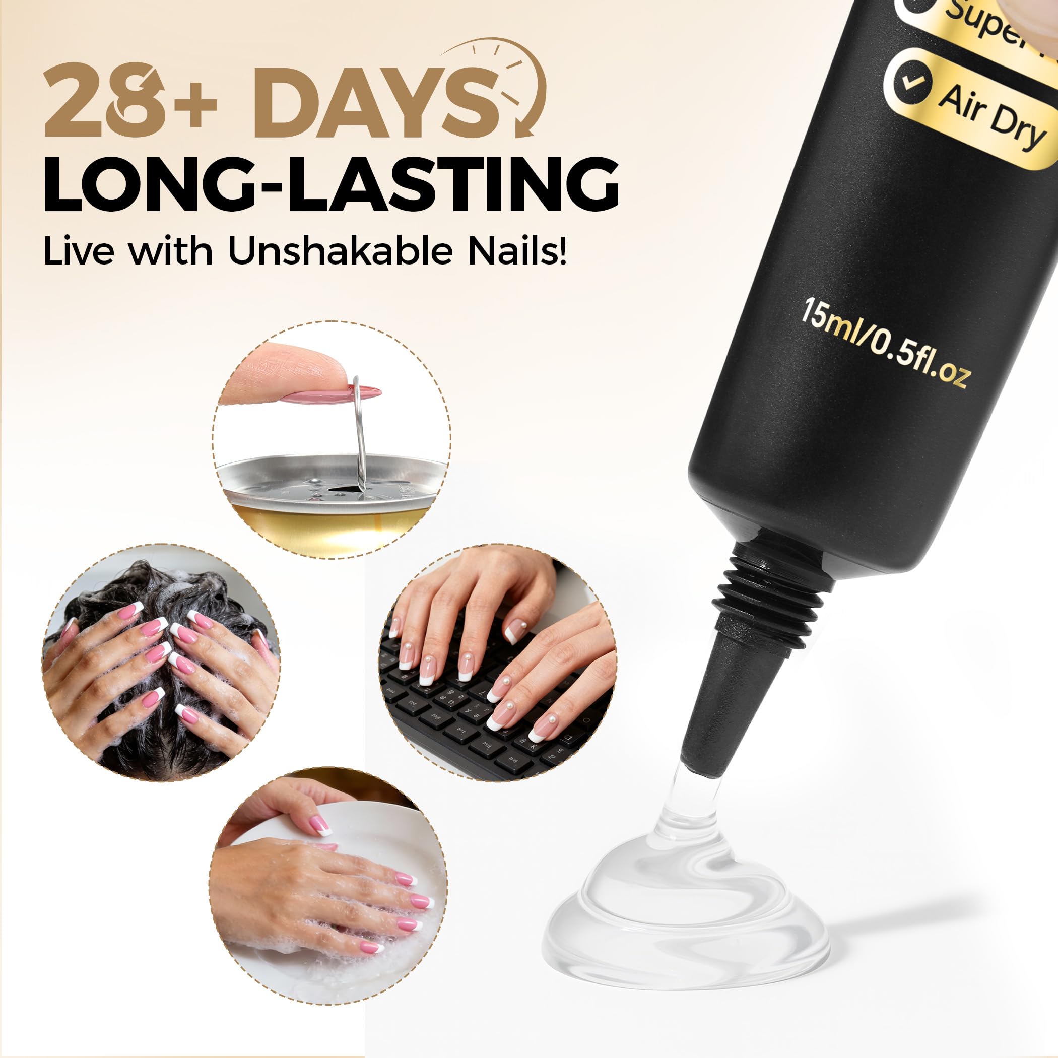 UNA GELLA 2-pack nail glue tubes for DIY nails