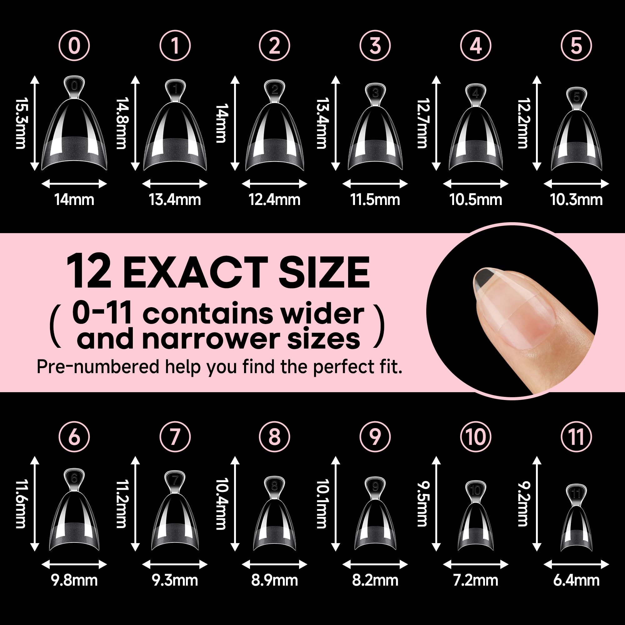 UNA GELLA 216-piece almond gel tips set ideal for DIY nail art.