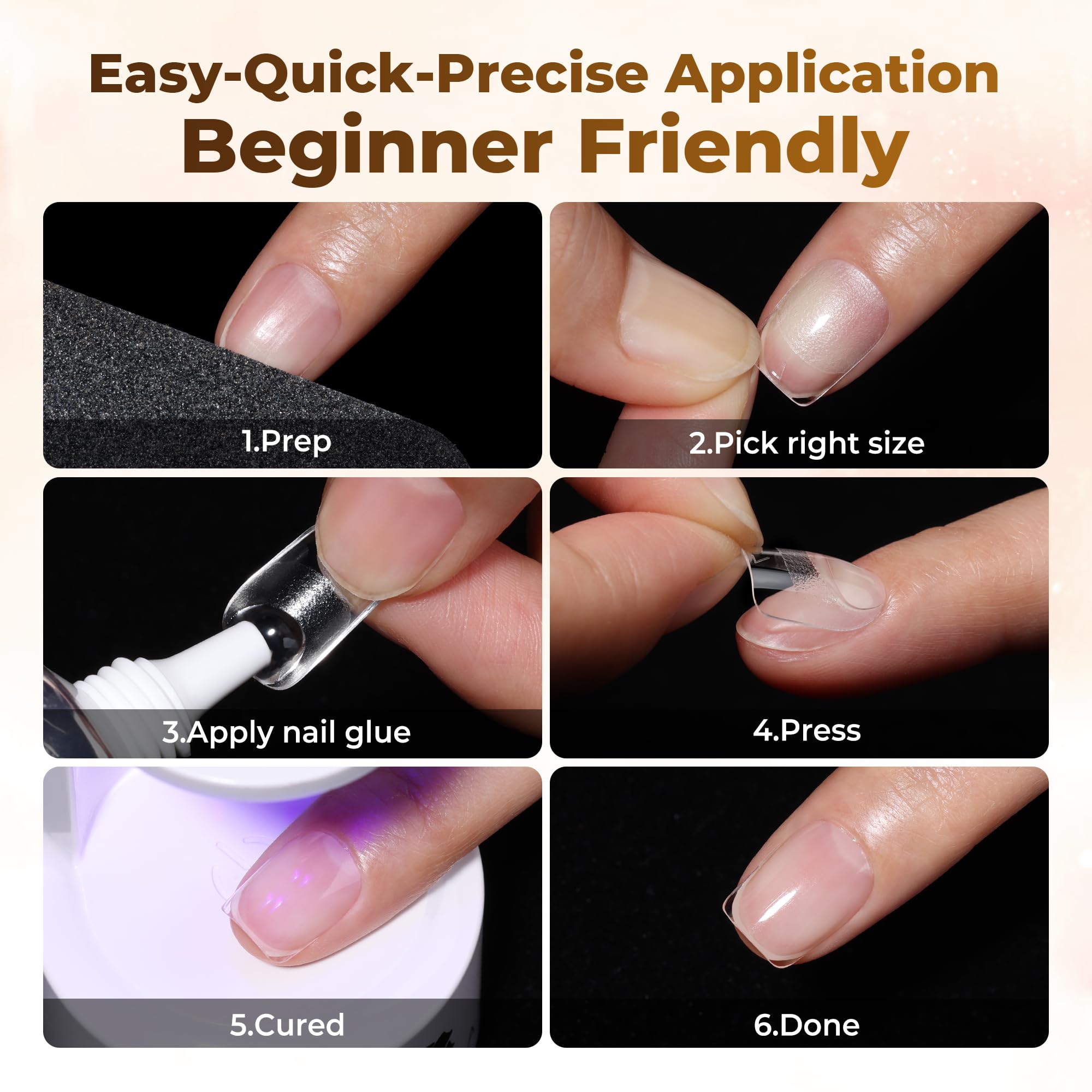UNA GELLA 504-piece nail tips set for versatile looks