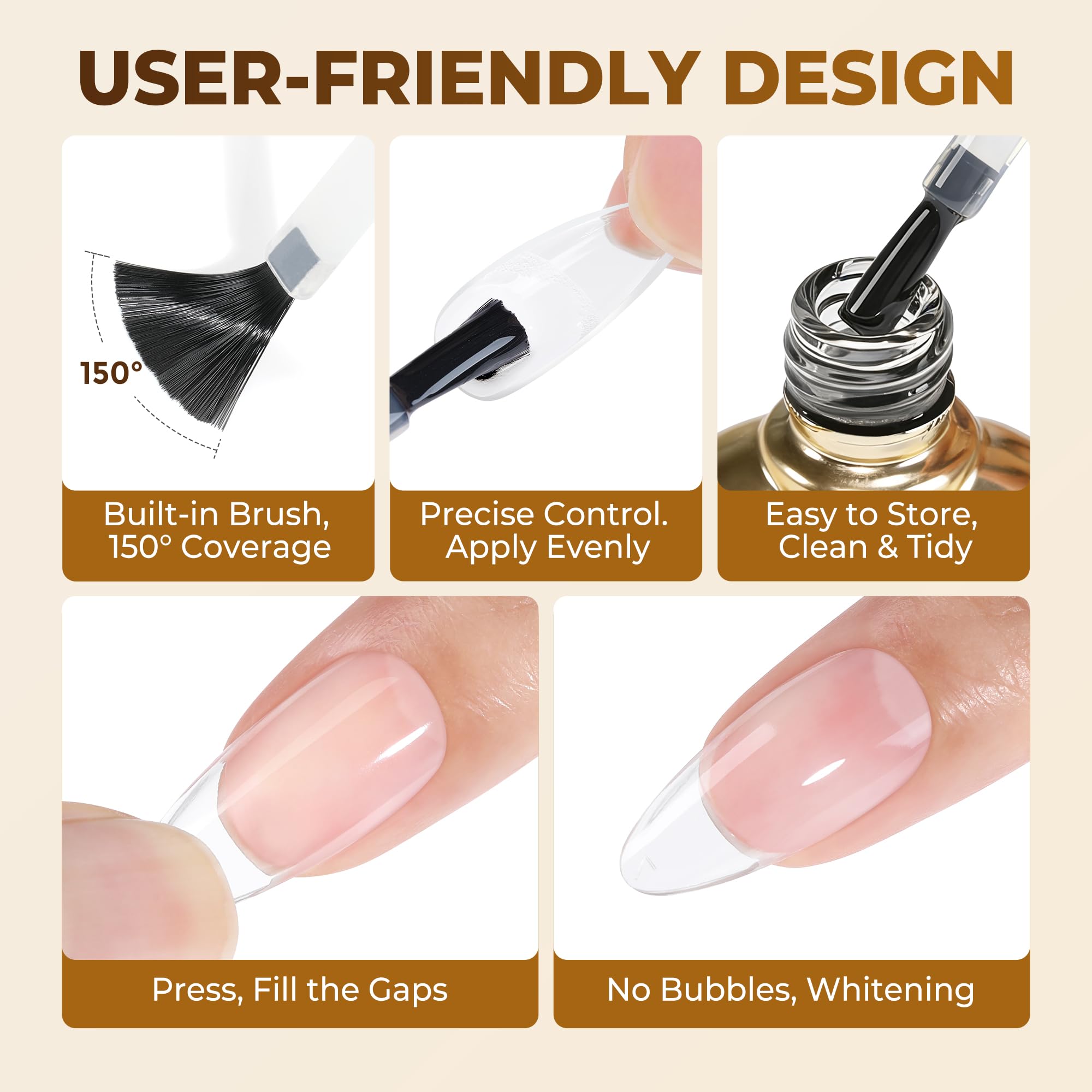 UNA GELLA 9 in 1 glue for color-mixing on gel nails.
