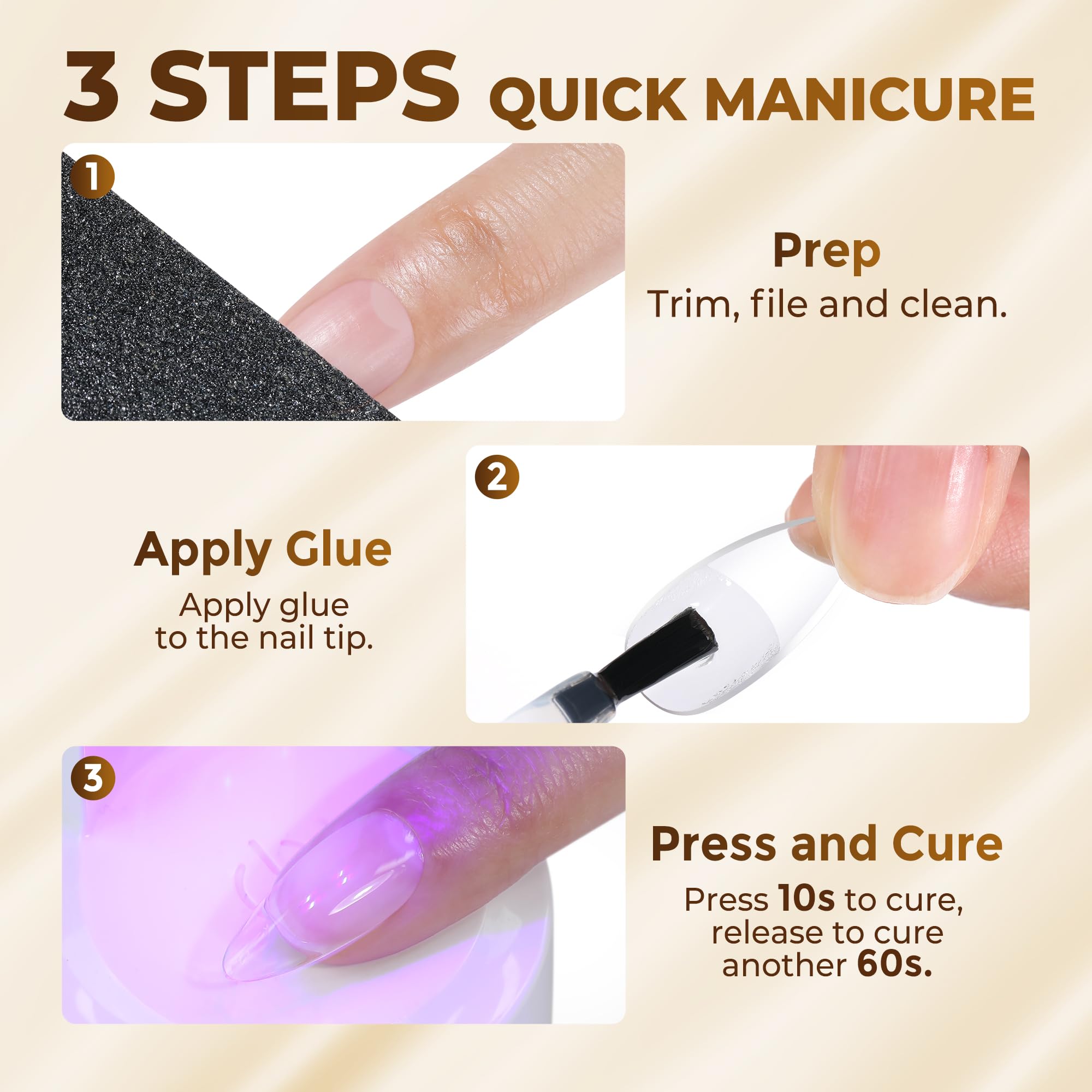 UNA GELLA 9 in 1 glue lamp-needed setup for curing.