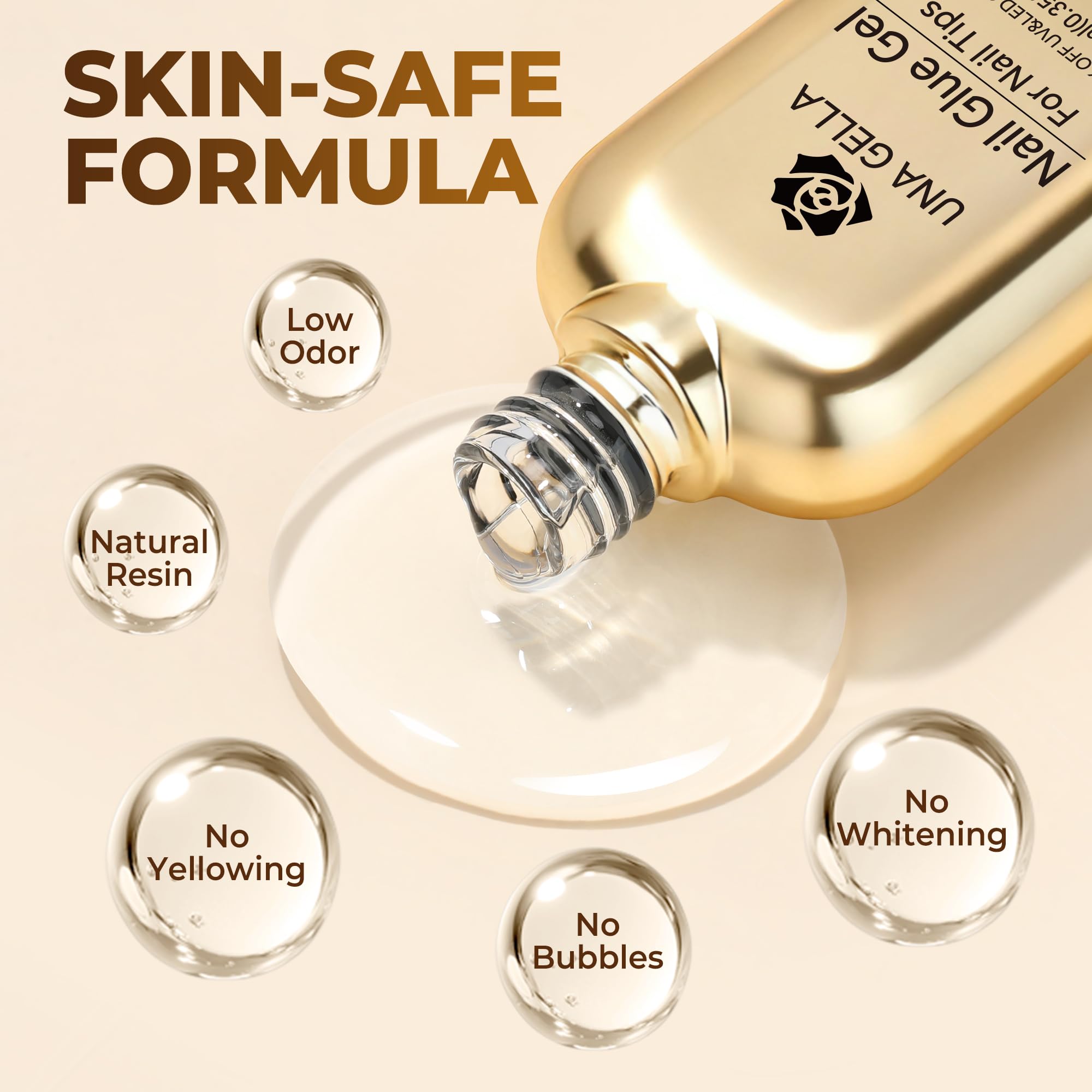 UNA GELLA 9 in 1 glue used as slip solution for smooth tips.