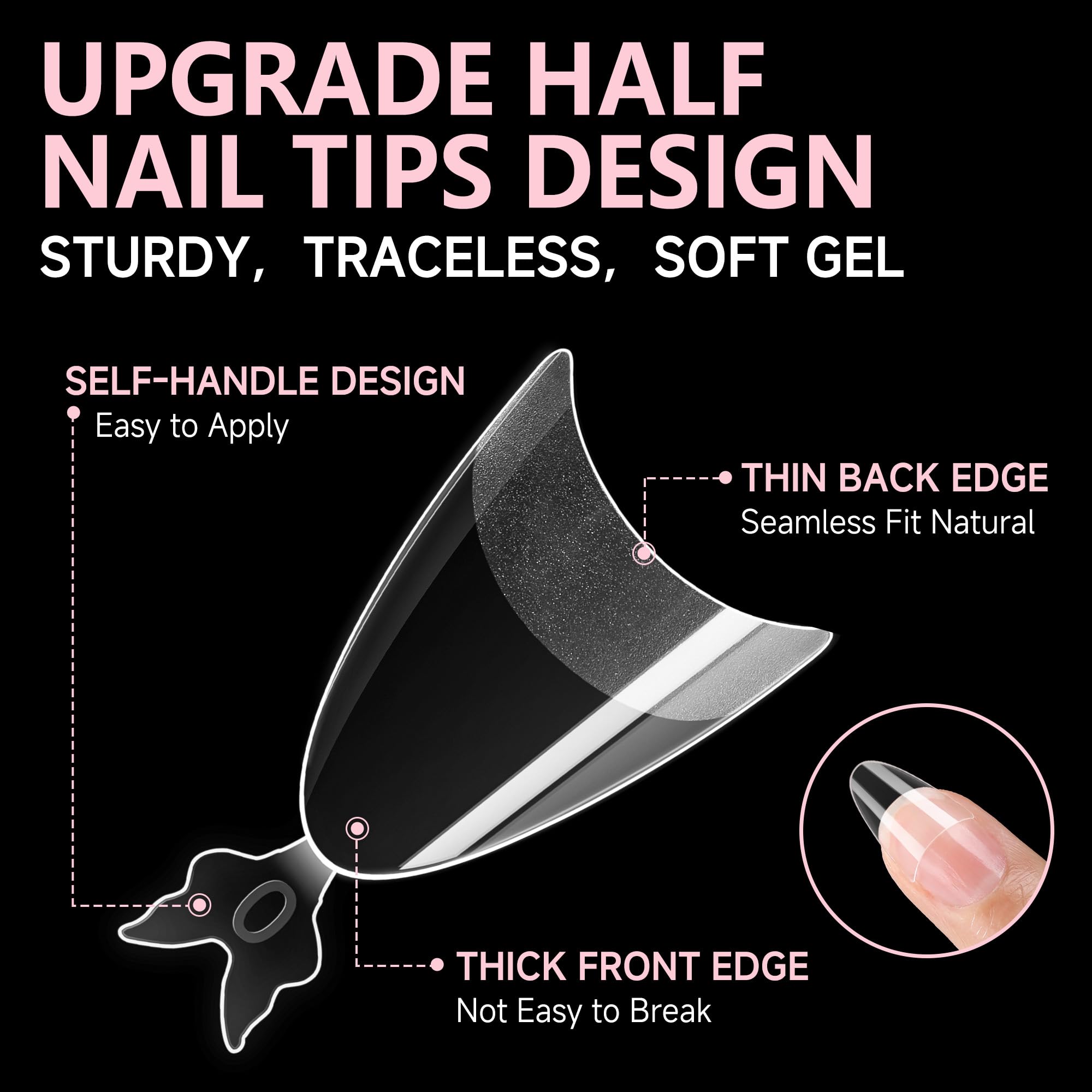 UNA GELLA clear soft gel tips offer crease-free durability