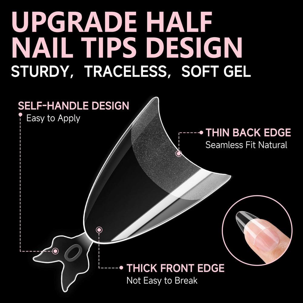 UNA GELLA clear soft gel tips offer crease-free durability