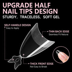 UNA GELLA clear soft gel tips offer crease-free durability