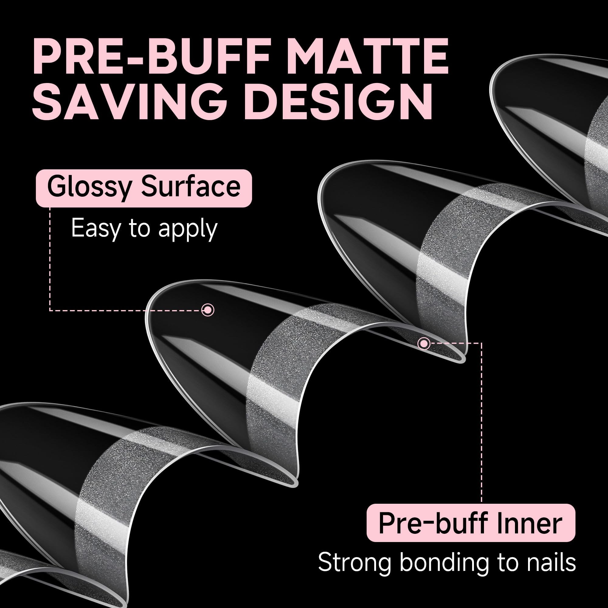 UNA GELLA pre-buffed tips save time during application