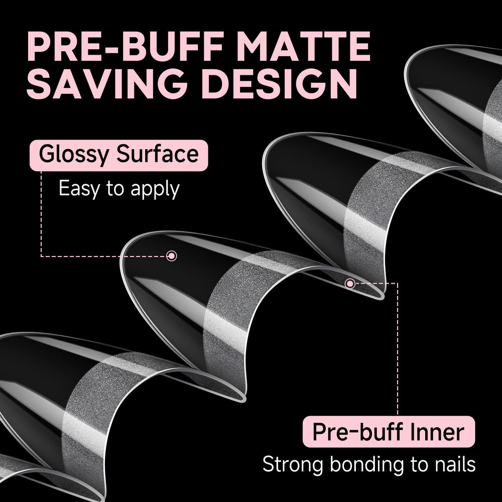 UNA GELLA pre-buffed tips save time during application