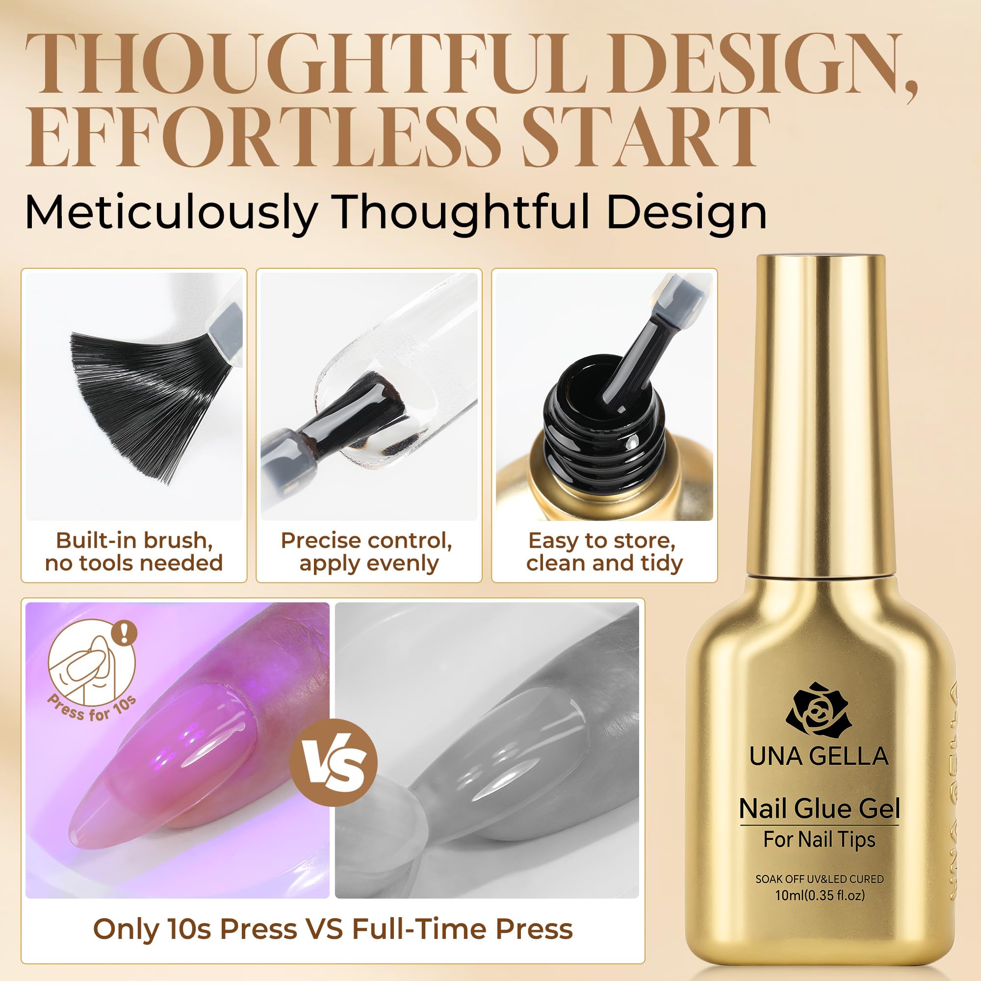 UNA GELLA base gel and blooming gel setup supports creative nail art.