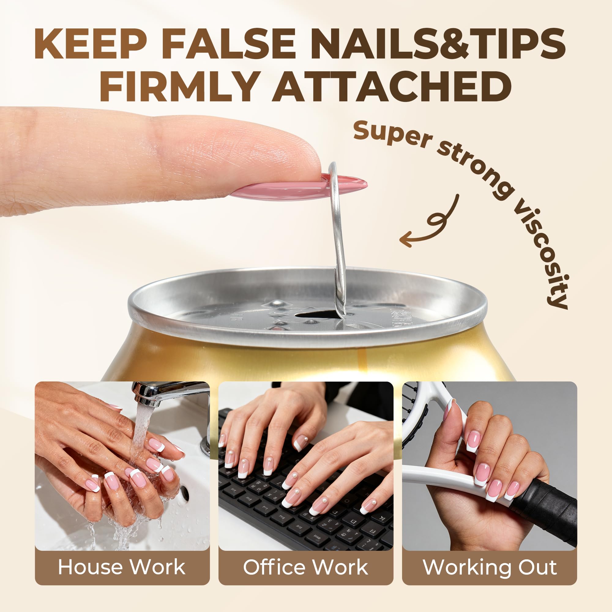 UNA GELLA blooming gel effect on tips for natural shine