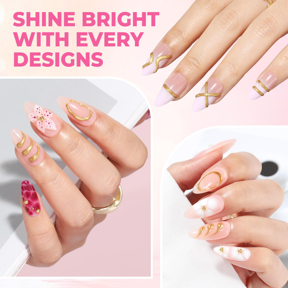 UNA GELLA bronze-gold 3D gel creates French edge details with shimmer