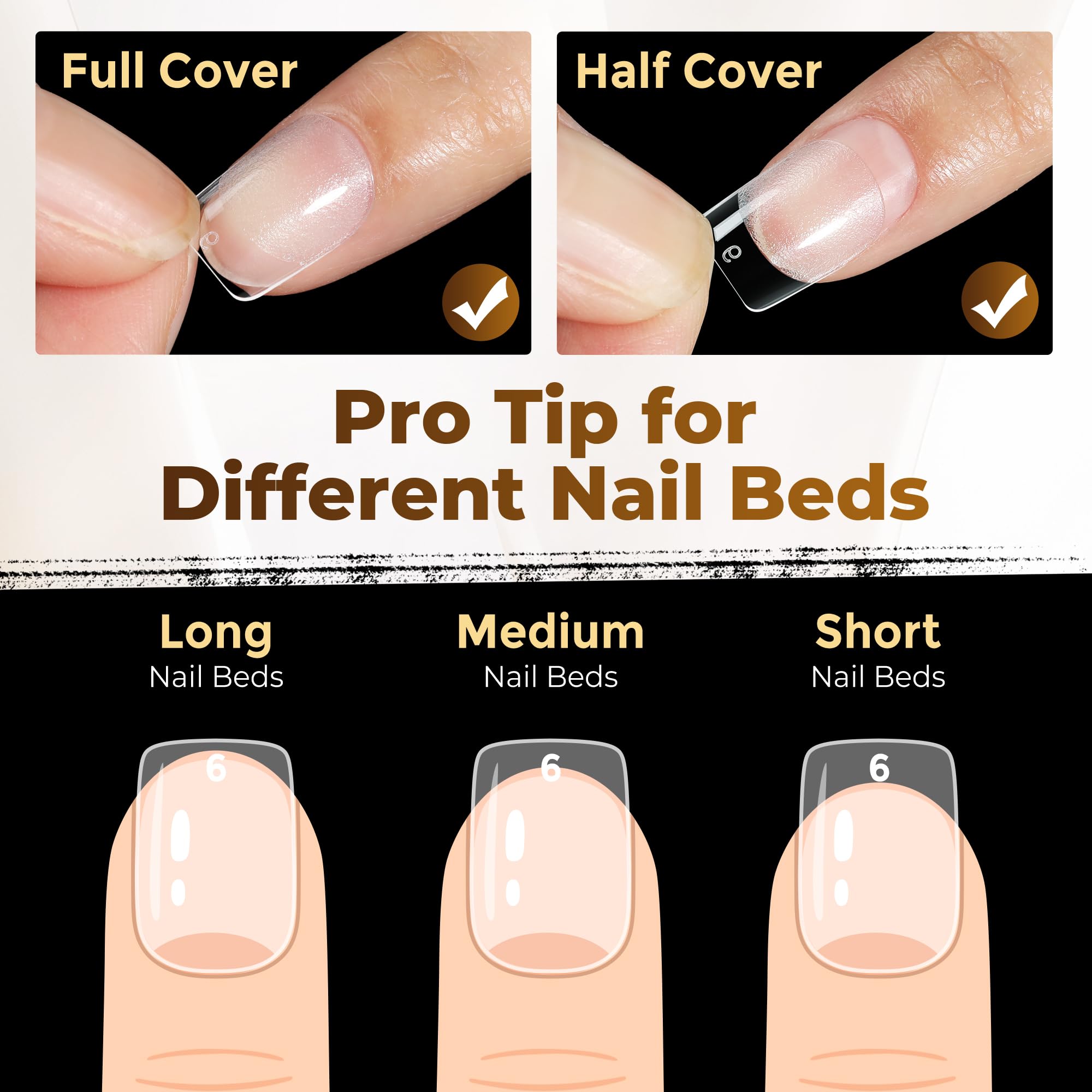 UNA GELLA clear cover tips preserve color while showing natural nail line