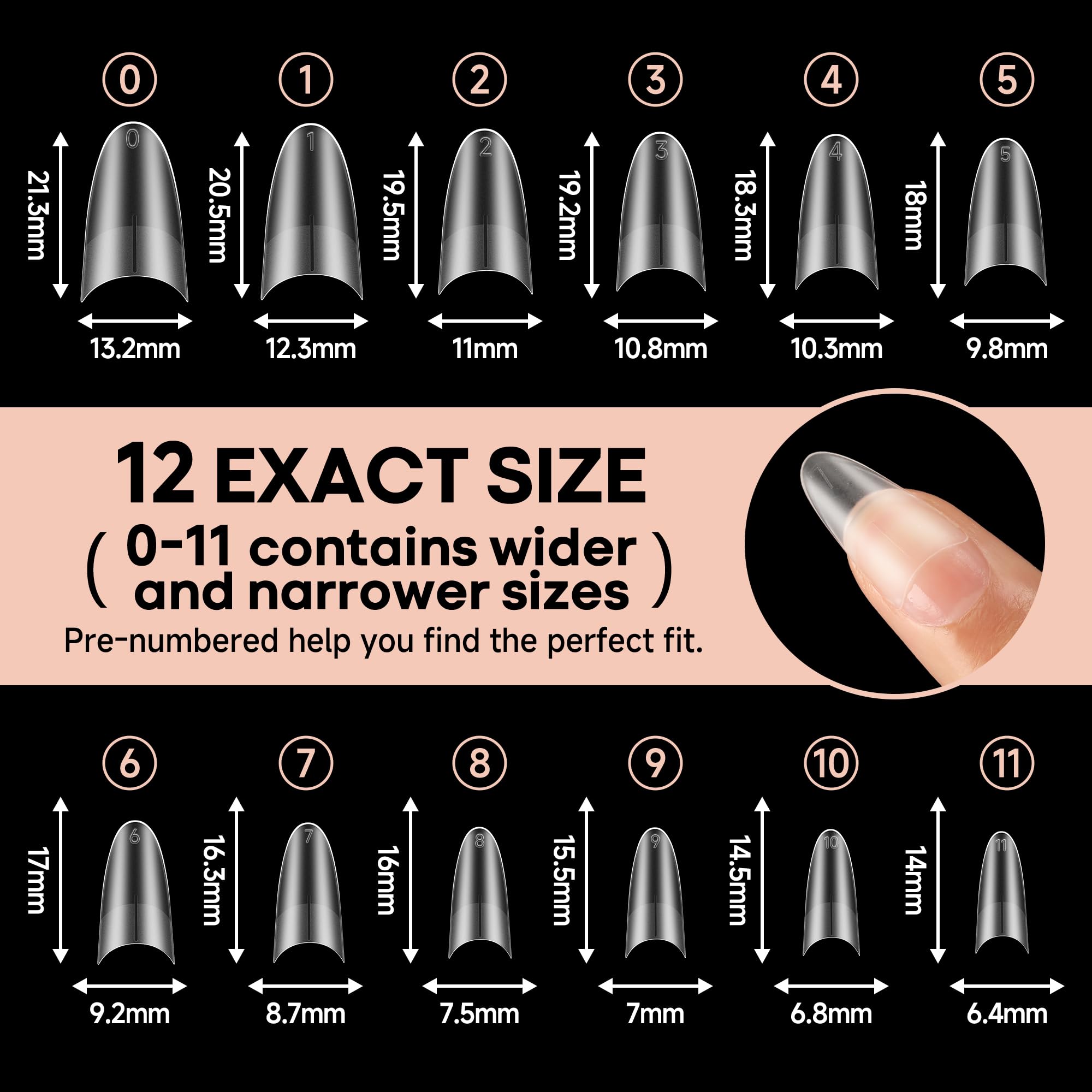 UNA GELLA clear tips ideal for versatile nail art on various nails.