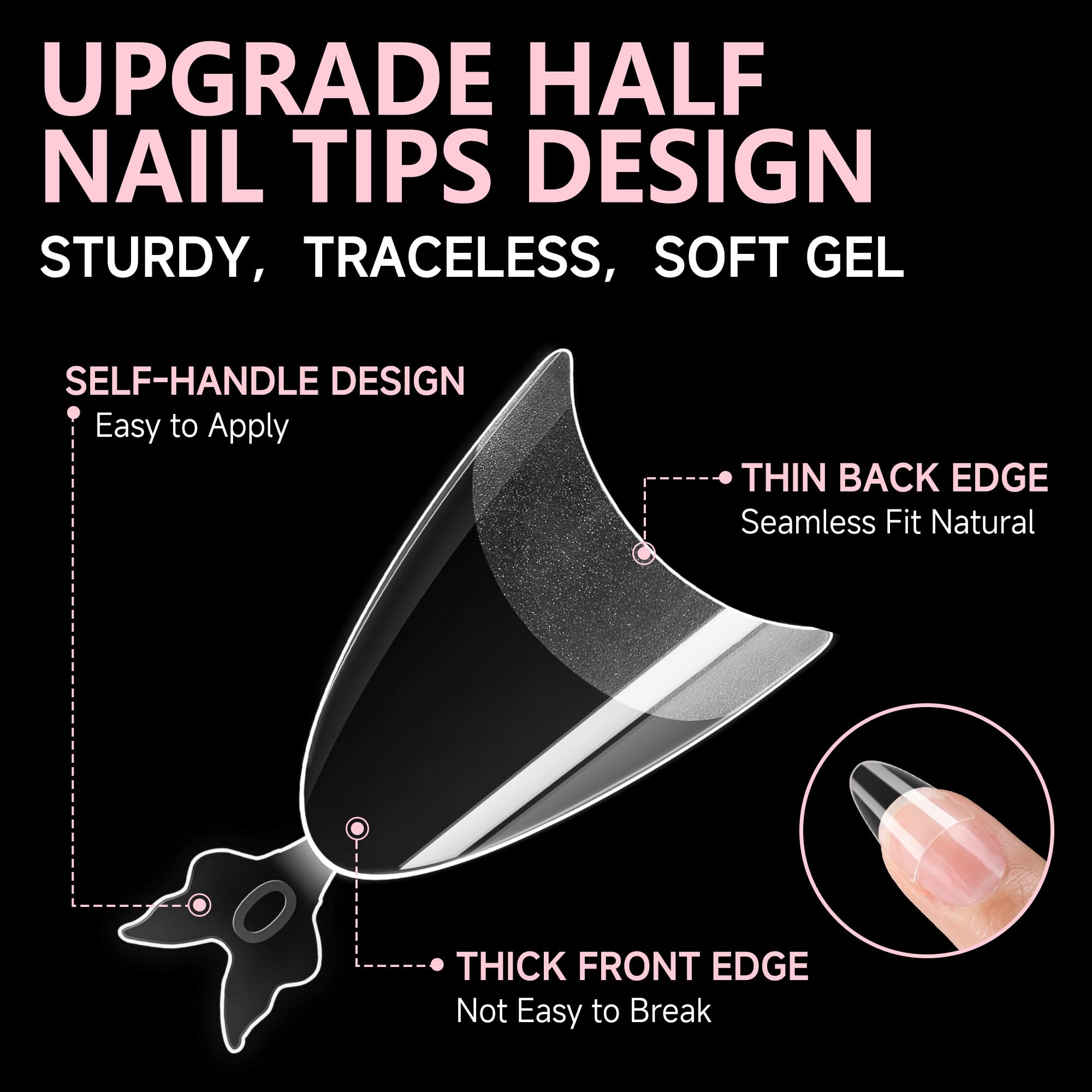 UNA GELLA comfort-fit nail bed with thicker front for durability