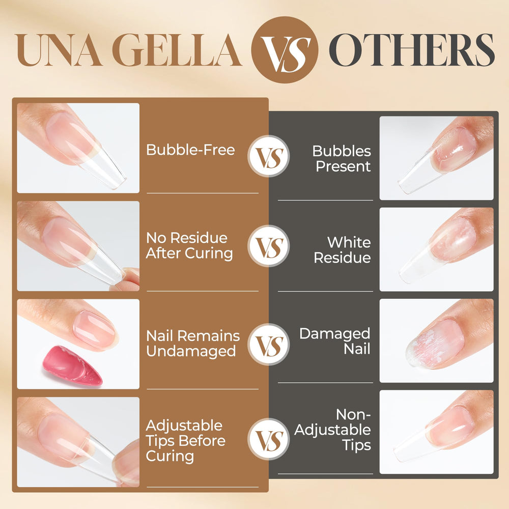 UNA GELLA compatible with various nail tips for versatile use.