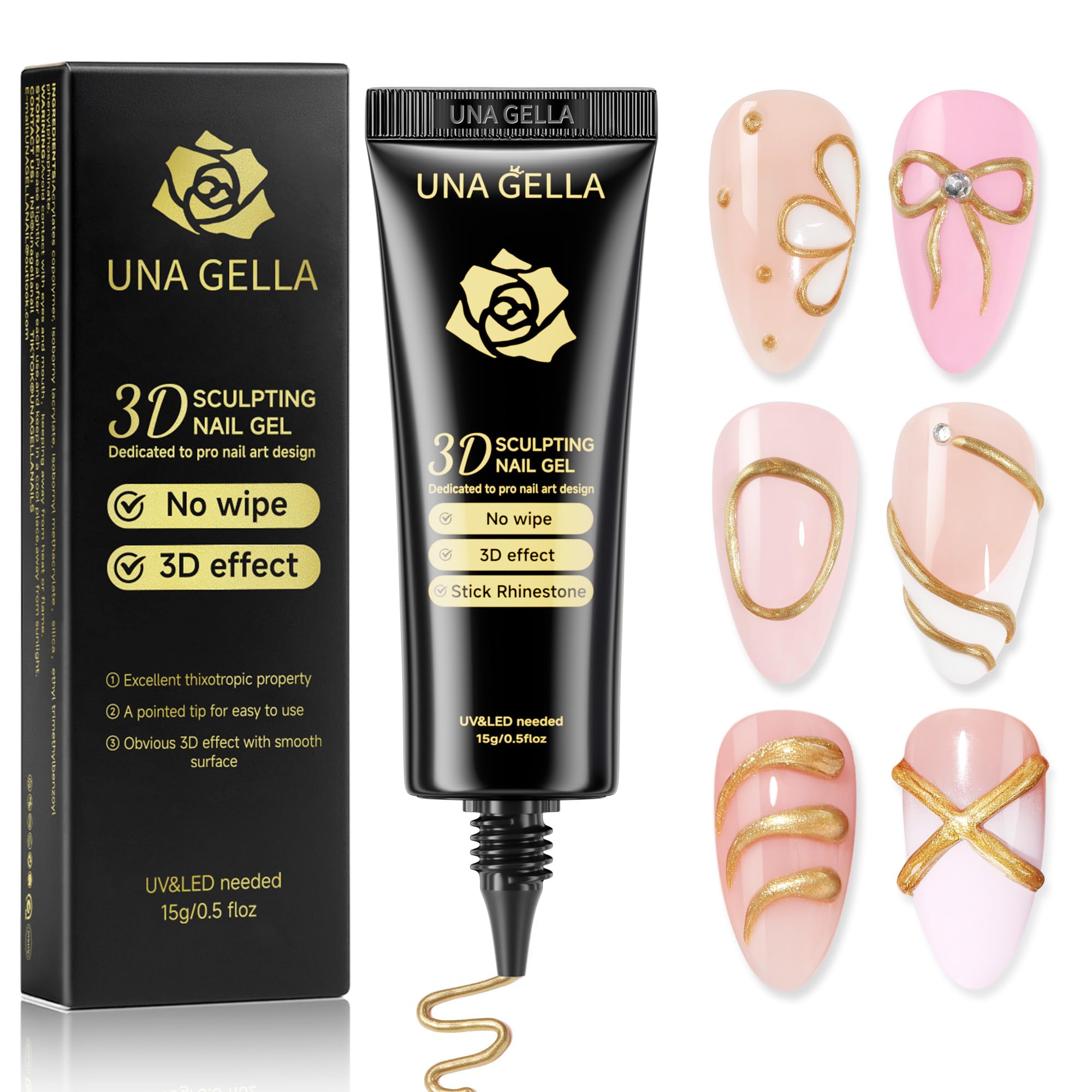 UNA GELLA compatible with natural nails and tips for versatility