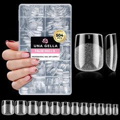 UNA GELLA extra short nail tips full cover clarity for salon-like results at home