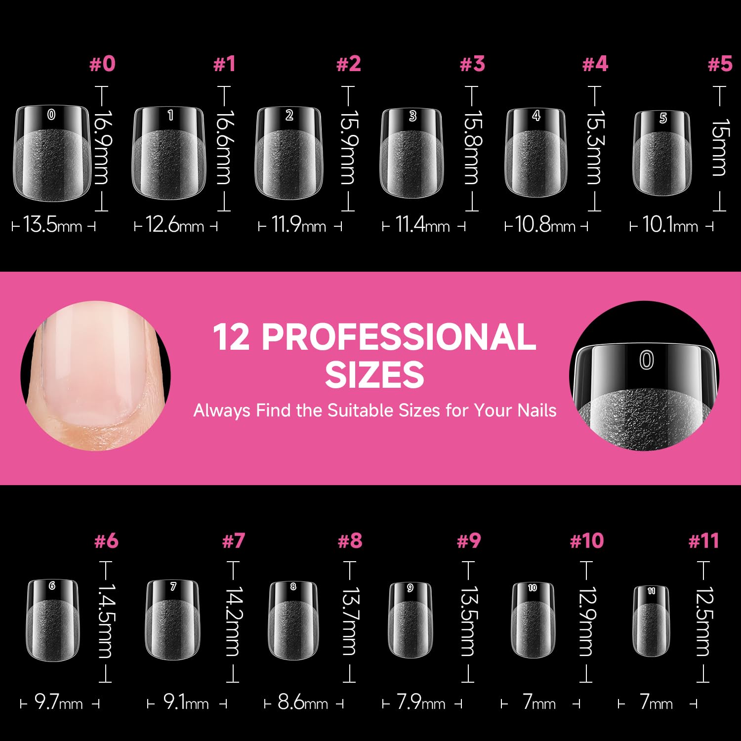 UNA GELLA includes 12 sizes for XS to larger fits and precise sizing.