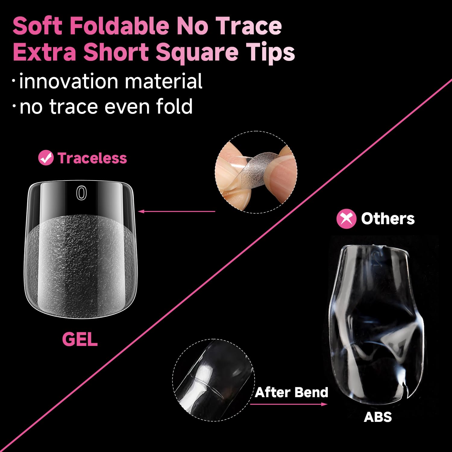 UNA GELLA clear full-cover gel tips suitable for nail art applications.
