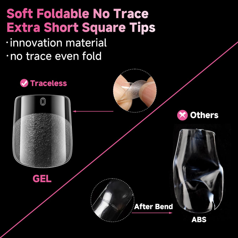 UNA GELLA clear full-cover gel tips suitable for nail art applications.