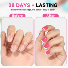 UNA GELLA no-trace bend-free short square tips for easy shaping.