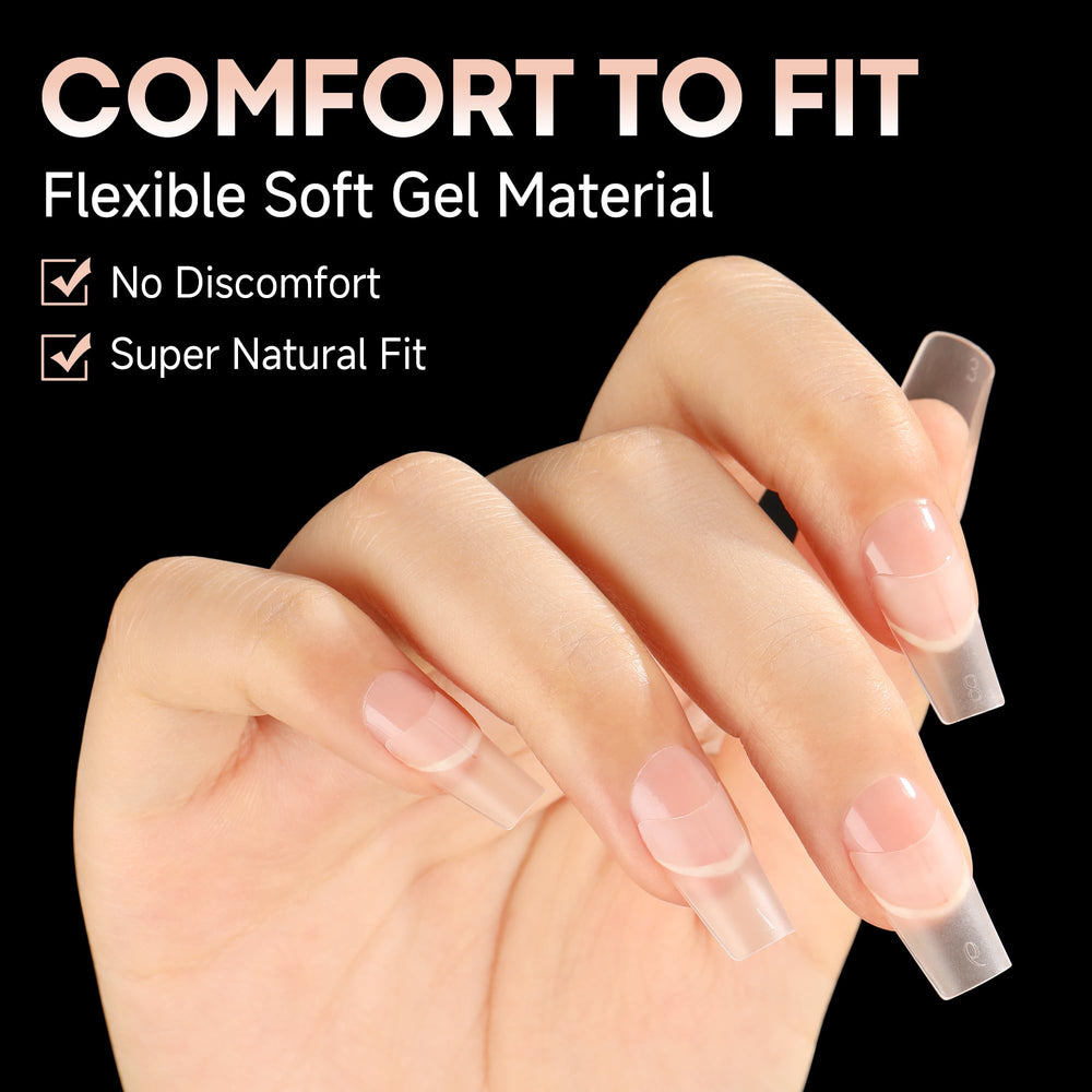 Easily soak-off capable tips for quick removal and reshaping