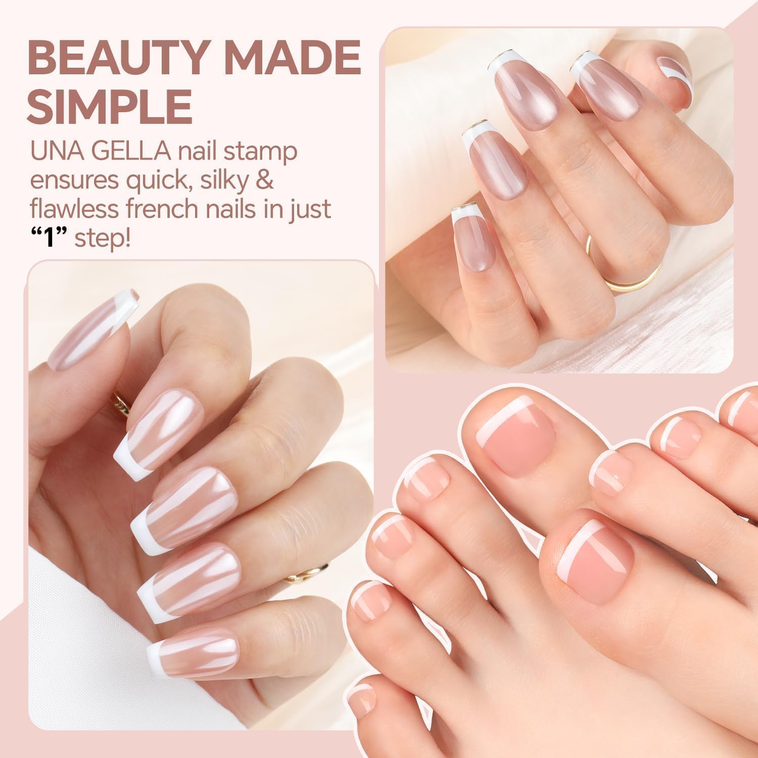 UNA GELLA French Tip Tool Stamp short stamper fits small nails for toes.