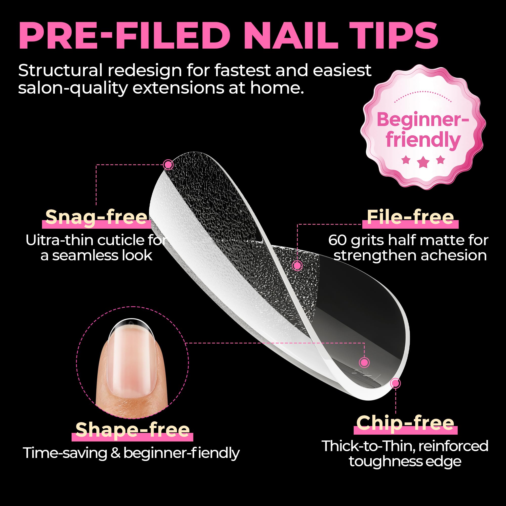 UNA GELLA front-edge is break-resistant for durable salon-like nails.