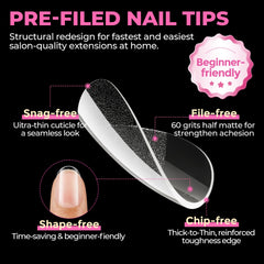UNA GELLA front-edge is break-resistant for durable salon-like nails.