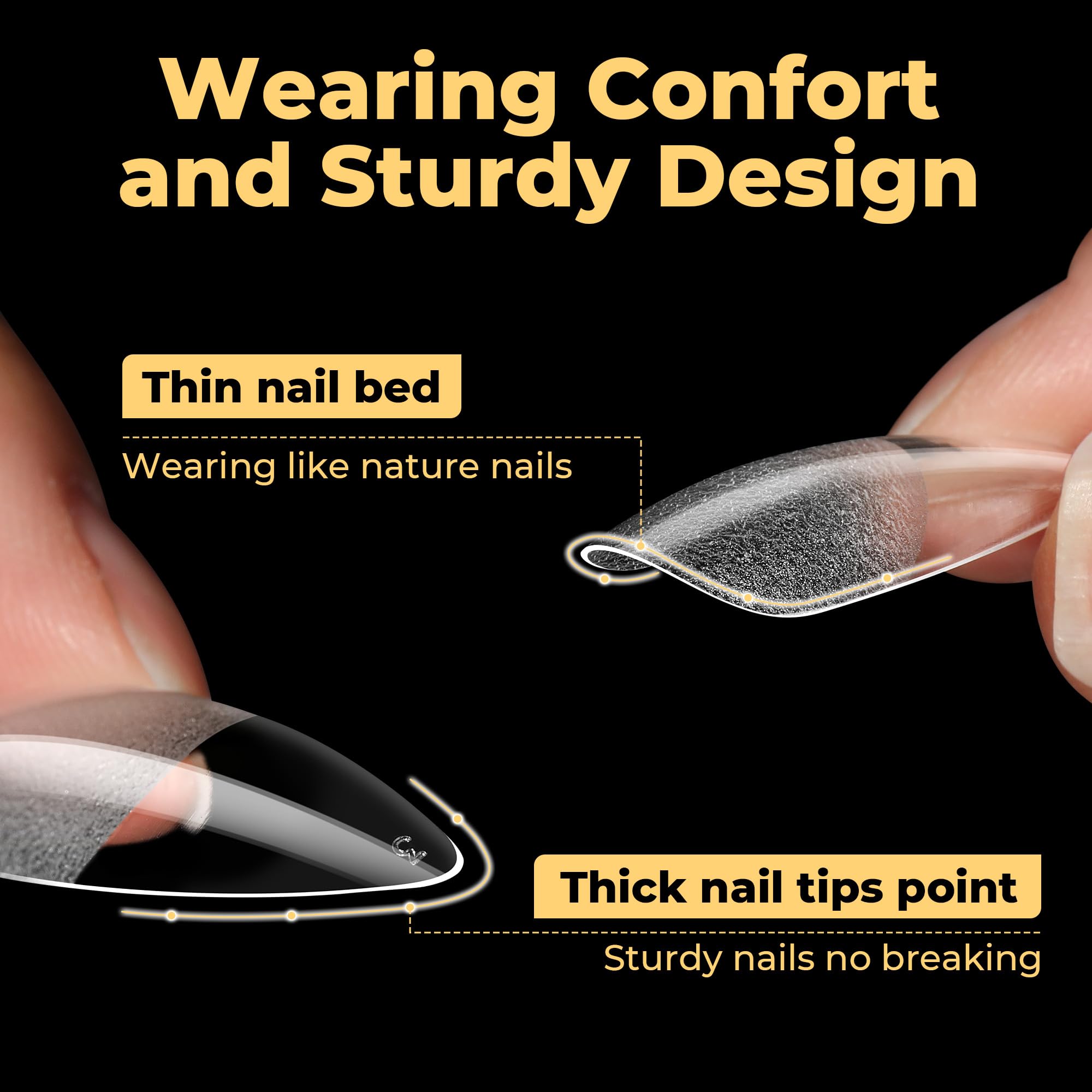 UNA GELLA inner deep-etched texture boosts adhesion to natural nails