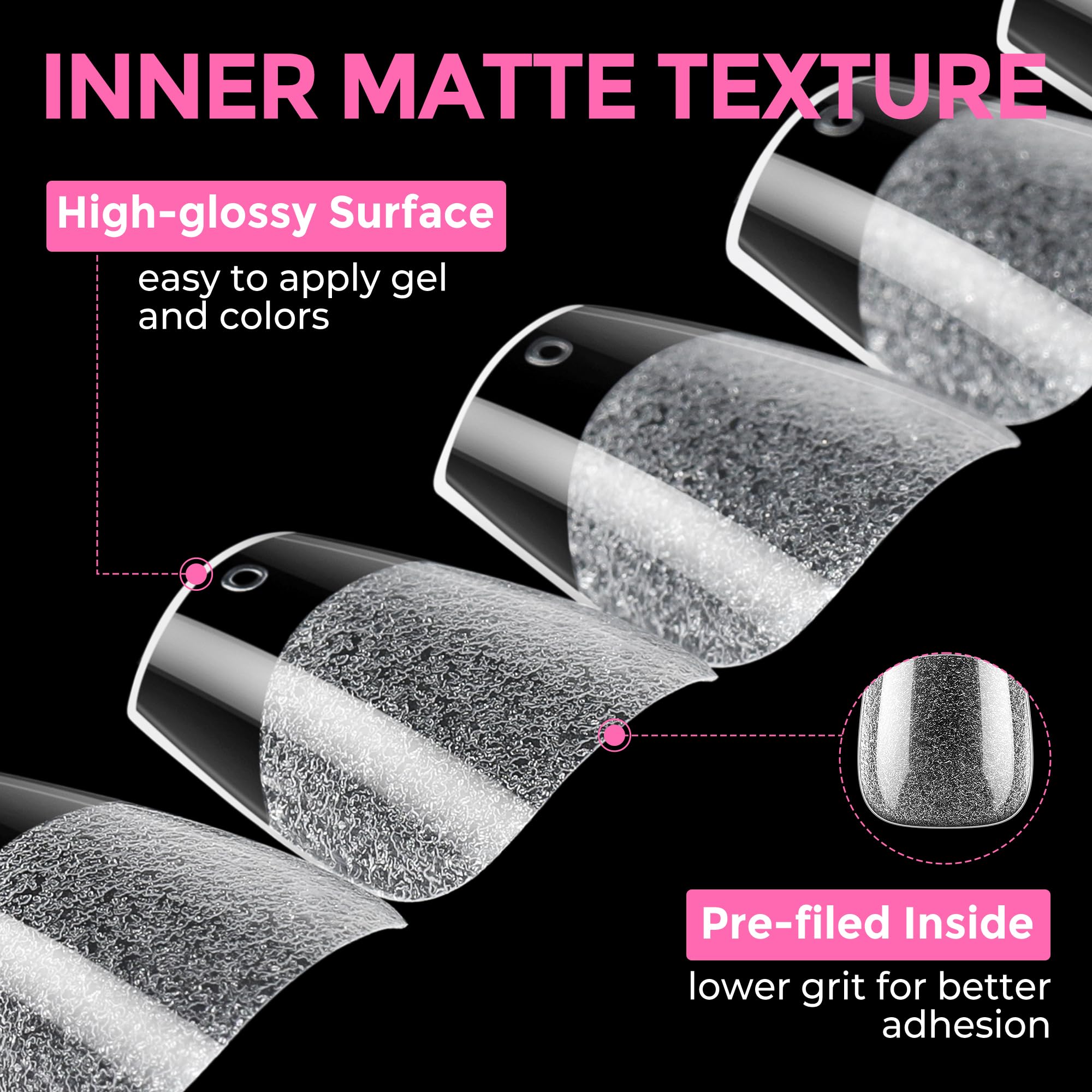 UNA GELLA long-lasting coffin tips designed for days of wear.