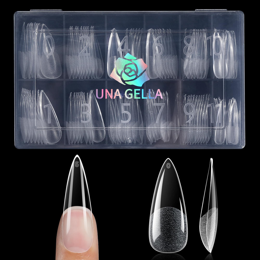 UNA GELLA long stiletto nail tips full cover for durable extensions and sleek length