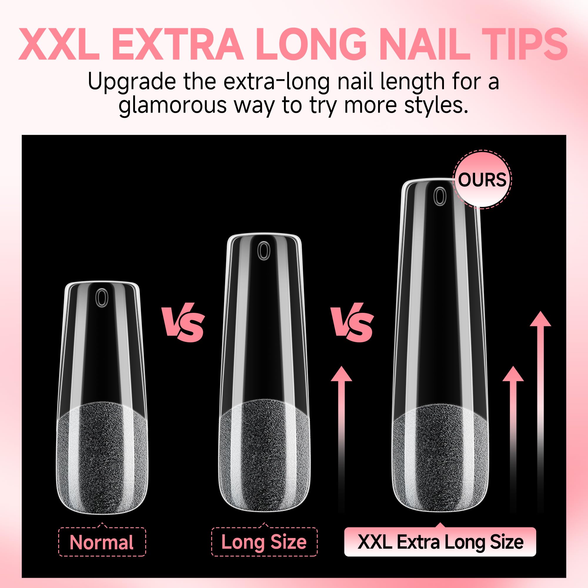 UNA GELLA clear nail tips for easy trimming and nail art at home.
