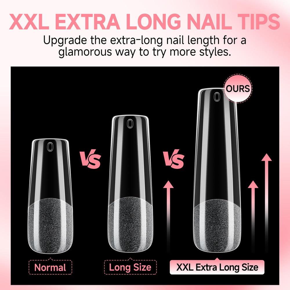 UNA GELLA clear nail tips for easy trimming and nail art at home.