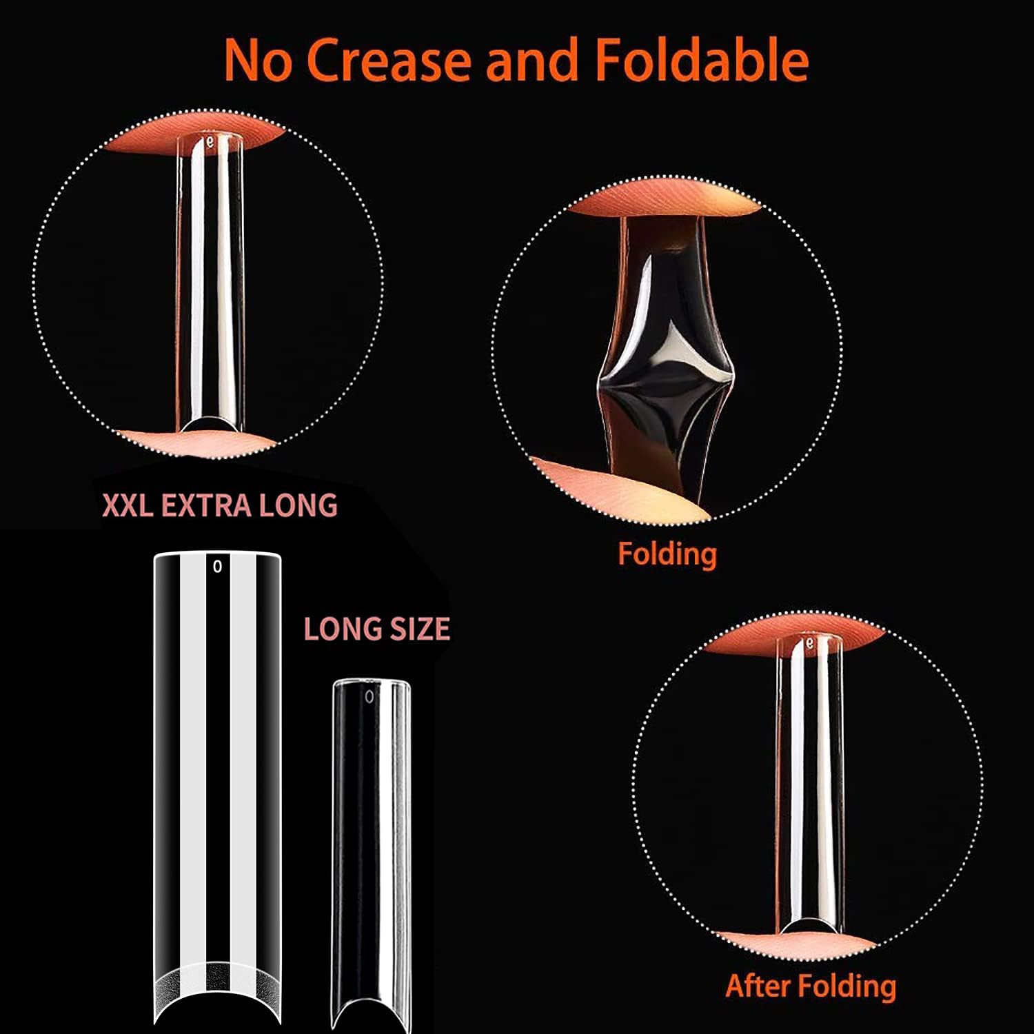 UNA GELLA clear tips with smooth surface ideal for gel polish.