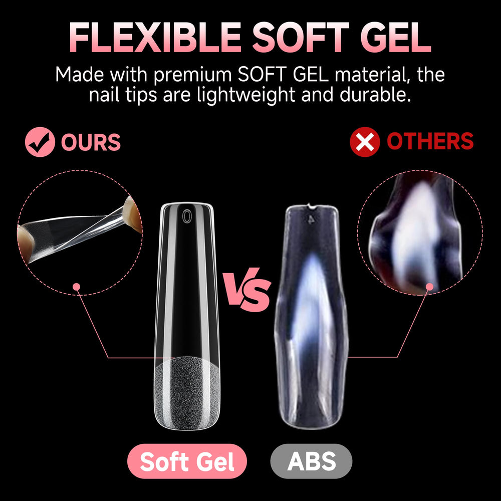 UNA GELLA XXL long tips extending length with natural fit.