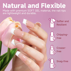 UNA GELLA pre-buffed square tips ready for fast DIY application