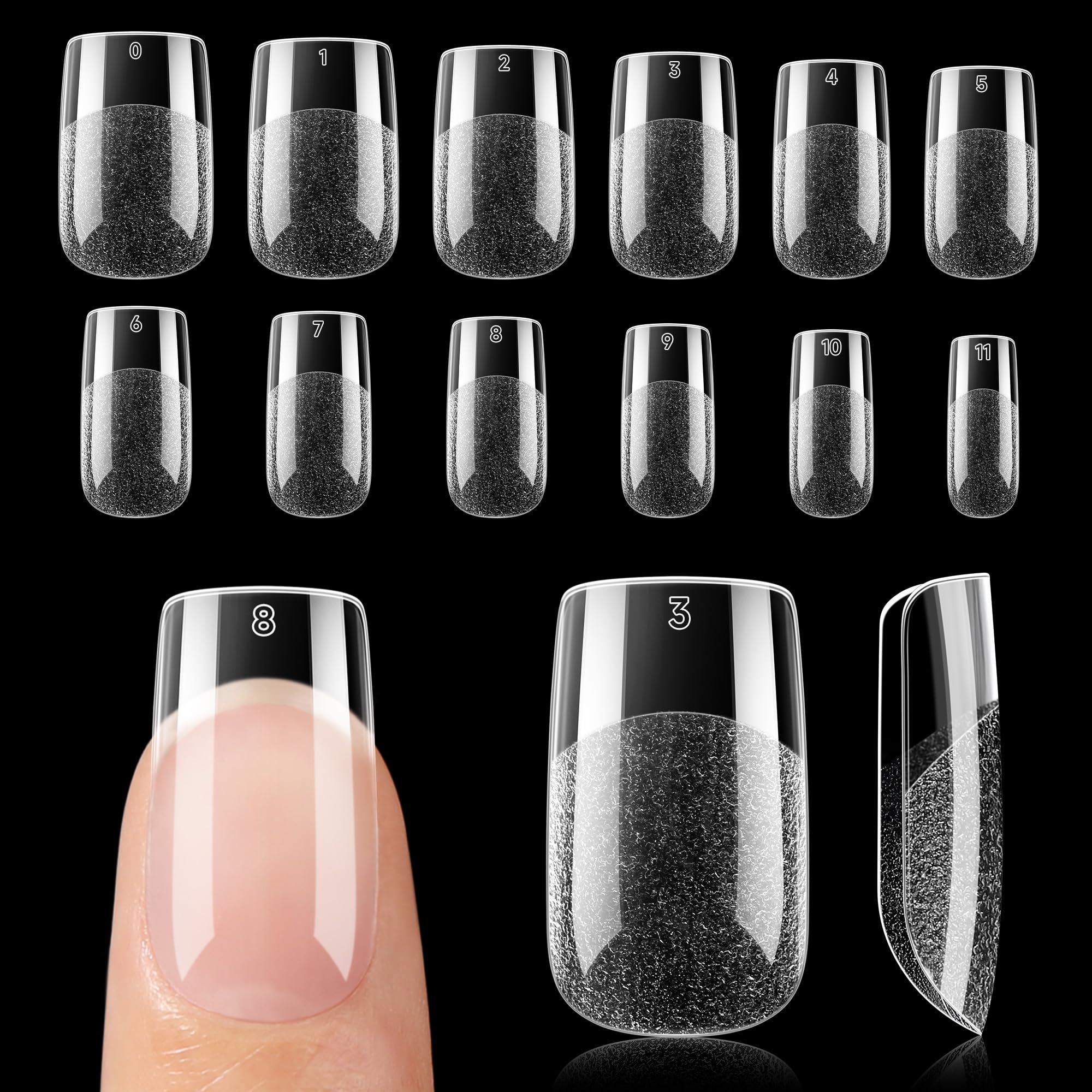 UNA GELLA short square nail tips 120pc box, ideal for fast extensions