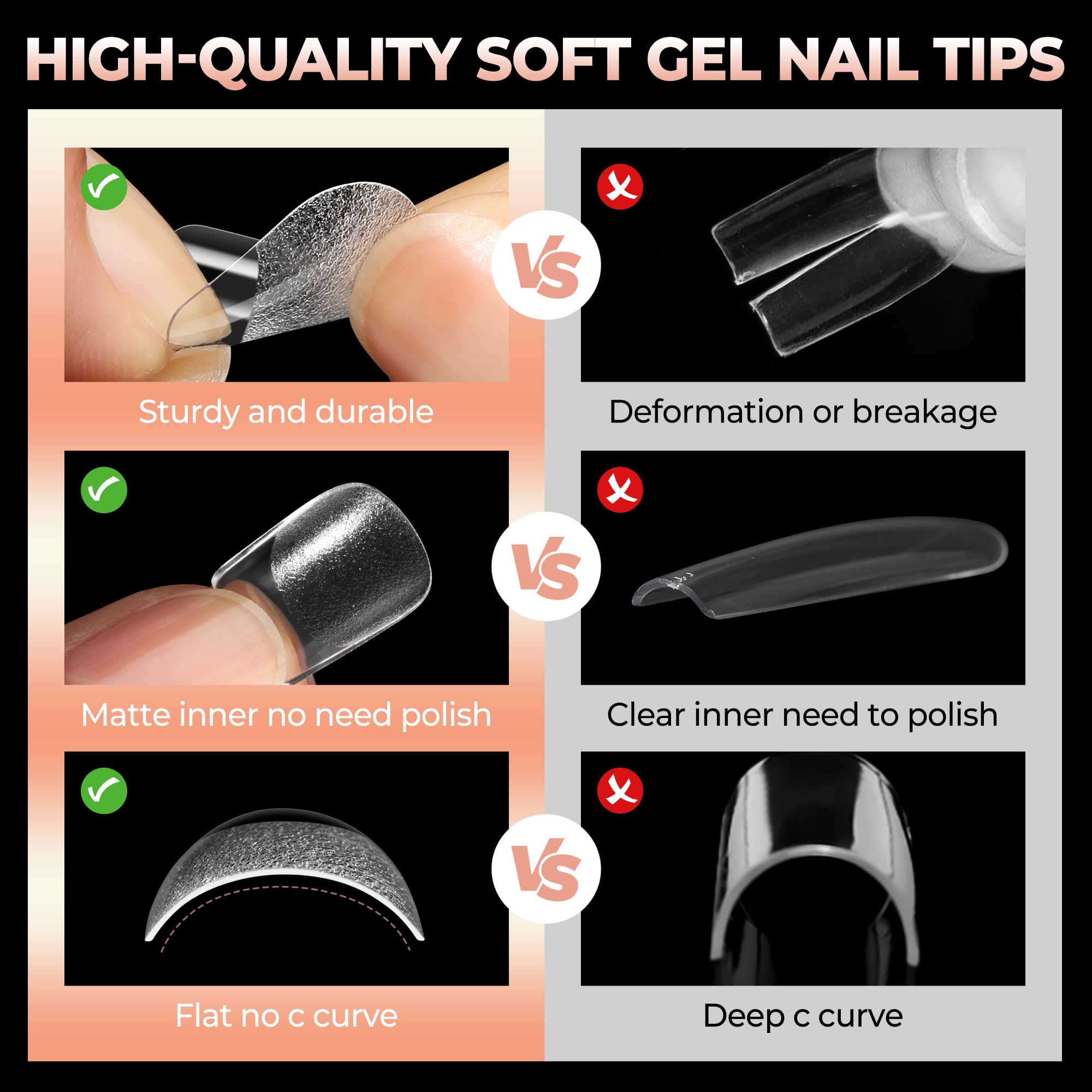 UNA GELLA clear almond nails ideal for versatile color application