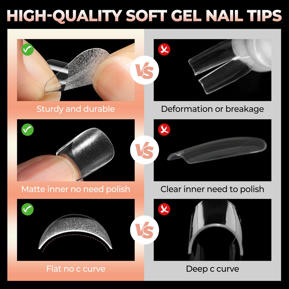 UNA GELLA clear almond nails ideal for versatile color application