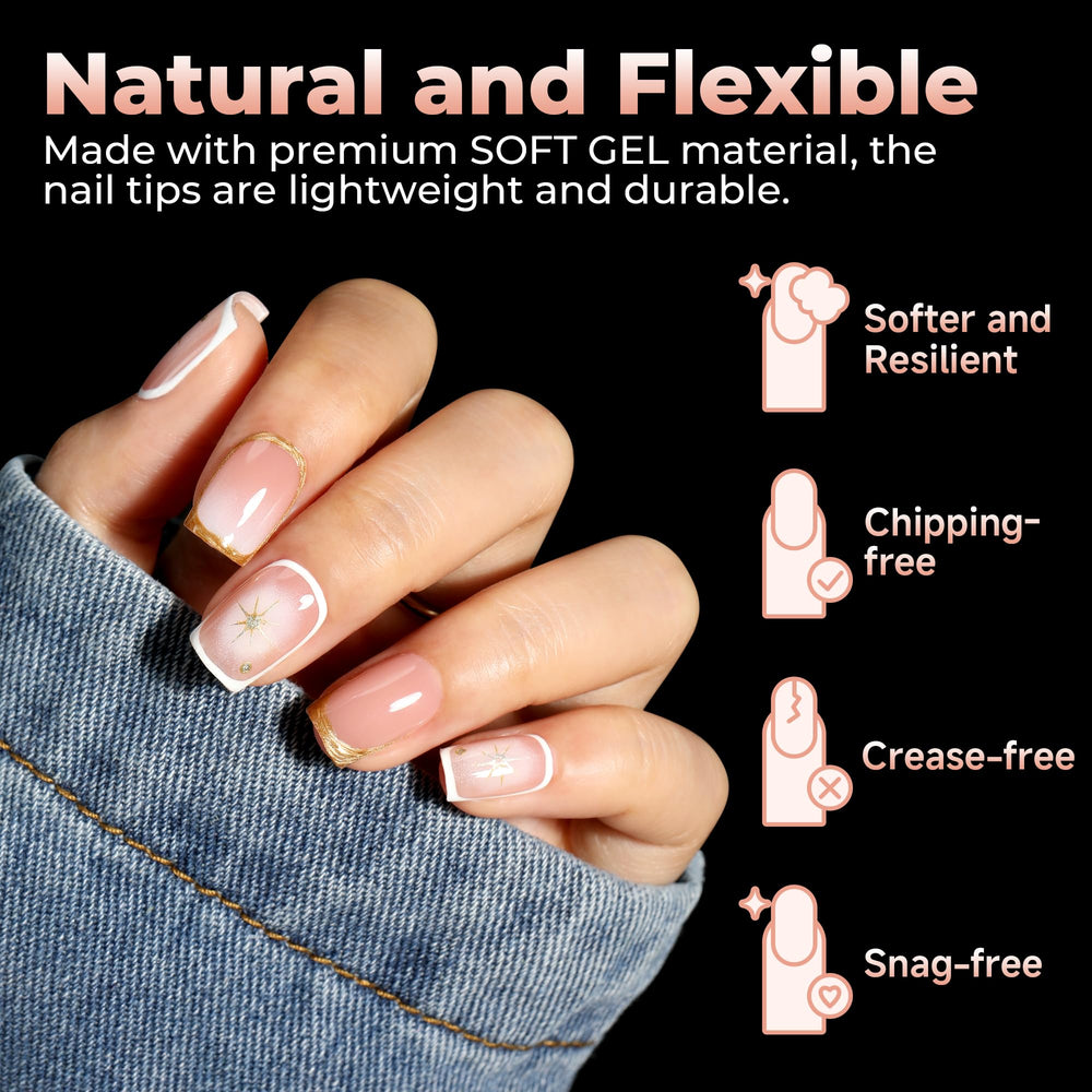 UNA GELLA nail tips square long-lasting design supports extended wear