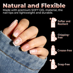 UNA GELLA nail tips square long-lasting design supports extended wear