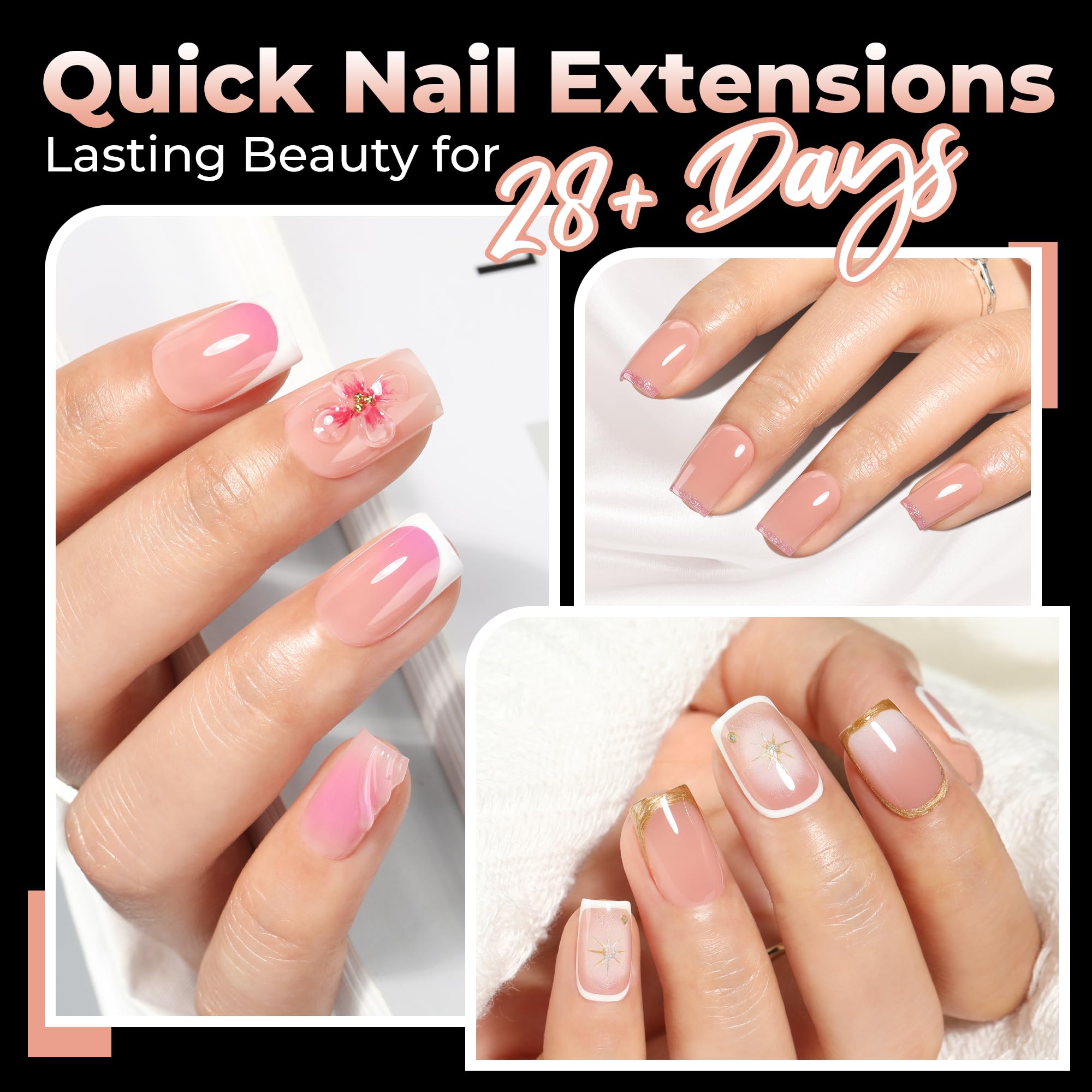 UNA GELLA nail tips square ultra-fit seamless design minimizes bubbles on natural nails