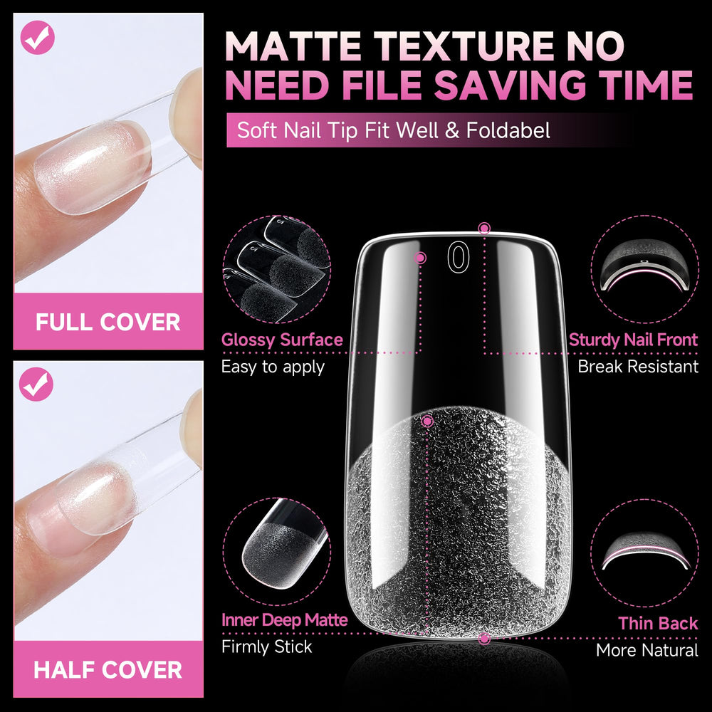 UNA GELLA thin back edge flat C-curve for natural fit on nails