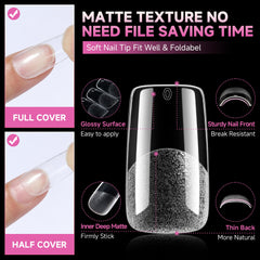 UNA GELLA thin back edge flat C-curve for natural fit on nails