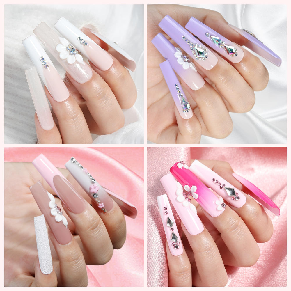 UNA GELLA Nail Tips XXL square no C-curve for effortless DIY nails.