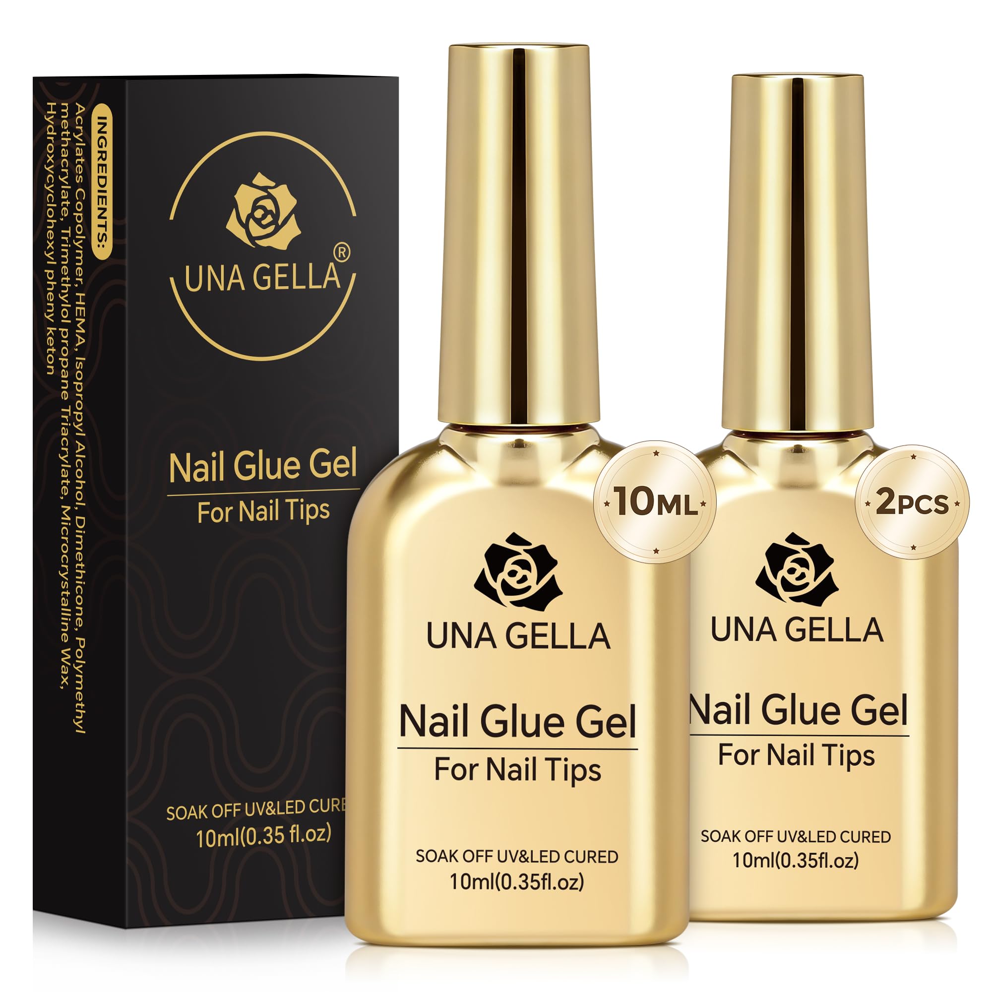 UNA GELLA nine-in-one glue bottle for precise, long-lasting nail holds
