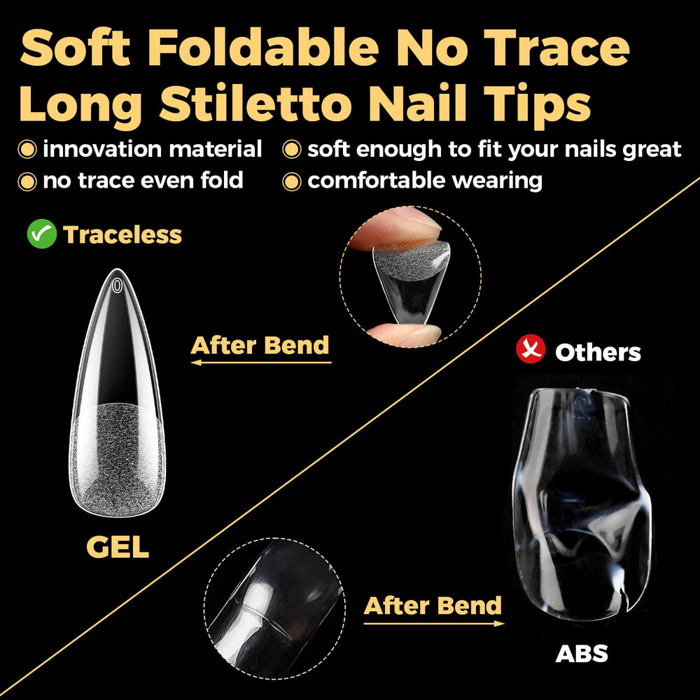 UNA GELLA no-c-curve tips reduce pressure on natural nails during wear.