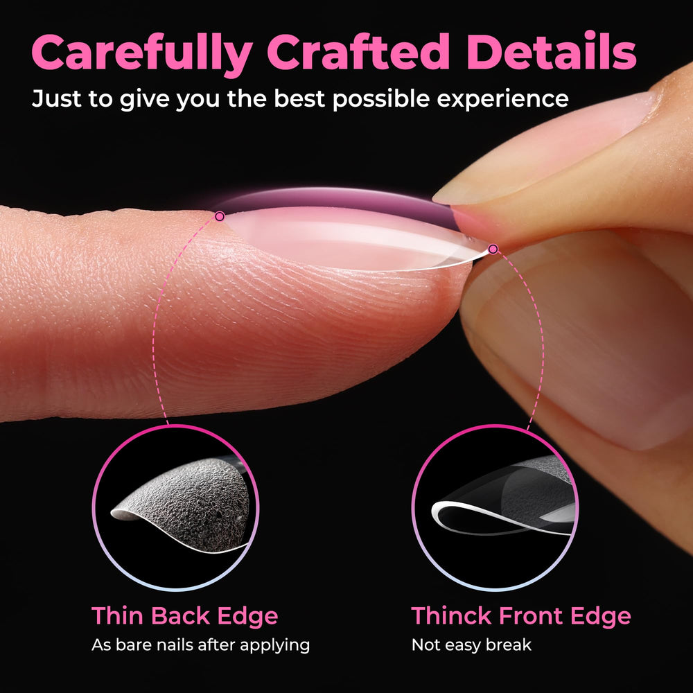 UNA GELLA tips resist creasing and cracking for reliable chip-free results.